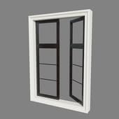 window with brown sashes