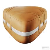 triangular leather ottoman with straps pouf 1