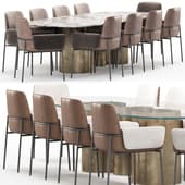 Chair Minotti and PAPEL Glass table