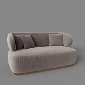 Sofa Glarus two-seater velor brown