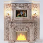 the fireplace is classic