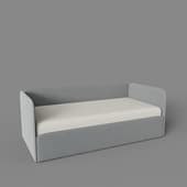 single sofa bed chelsea, rimini grey 90x200