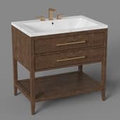 cabinet under the sink with two drawers, open in a minimalist style
