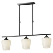Strellux Linear Chandelier with White Opal Glass
