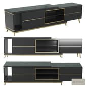 Homary Black TV Media Console Extendable