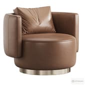 TORII BOLD Swivel leather armchair