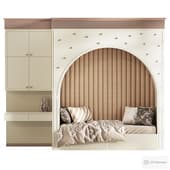 custom-made children's room furniture with a bed and a workplace of 2