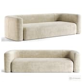 Acanva Luxury Modern Tight Curved Back Velvet Sofa