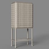 Geometric Oak Bar Cabinet
