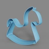 interior sculpture rocking horse mia blue