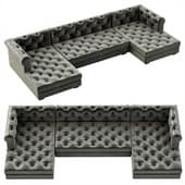 RH Modern Modena Chesterfield Leather U-Chaise Sectional