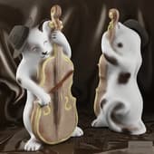 Decorative statuette "Double bass player Kitty"