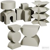 Studio Brancusi Sculptural Side Tables Matte Steel Customizable by 1stDibs