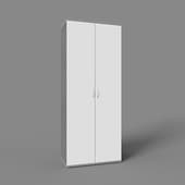 the cabinet is double-leafed and grey
