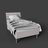 rimini single bed, white, with legs, 90x200