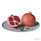 pomegranate on a plate