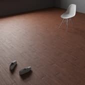 the parquet is dark with a displaced board