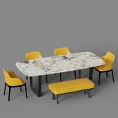 dining group with stl 120 x 240 table (etoile) and dsdf chairs (saffron)