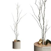 christmas tree / new year's branches with lanterns