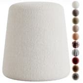 curly velour terracotta pouf