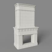 tiled fireplace tulip. color - antique white