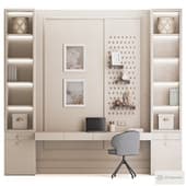 a shelving cabinet with a workplace for a children's room 9