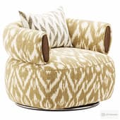 Blume Swivel Chair 89cm  Beige Boucle