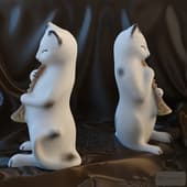 Decorative statuette "Kitty-with-a-pipe"