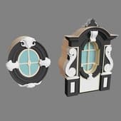 3d model of classic windows on the roof