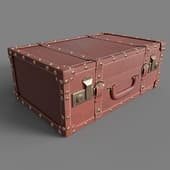 vintage suitcase brown leather