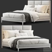 Italia Fabric Rectangular Bed - Oak Base
