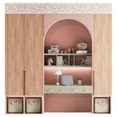 wardrobe rack with a workplace for a children's room 20