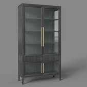 primo showcase with glass facades and 2 loft-concept drawers