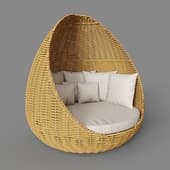 faber - natural rattan bed