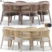 Rattan Spencer Dining Chair and Collard table