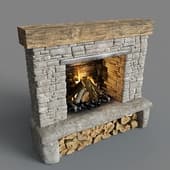 stone fireplace