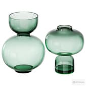 Modern Handblown Glass Green Orb Vases by Clear Home Design