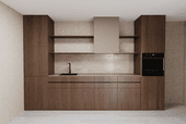 kitchen set with shelves