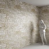the wall is made of stone relief tiles