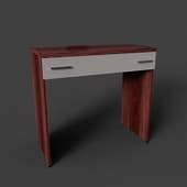 rimini dressing table, mahogany, white facade