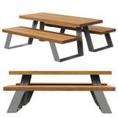 outdoor bench with table p05 / urban environment