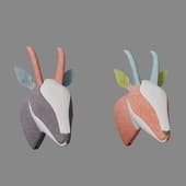 decorative gazelle head made of bright fabric softheads