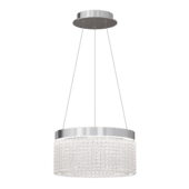 suspended ring led chandelier with metallic crystal d40