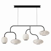 Olev Astrelle Blown Glass 5 Sphere Pendant Lamp