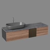 montanara sink cabinet in walnut veneer