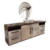 cabinet with sink and mirror