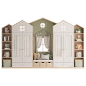 cabinet shelving for children's custom made in the form of houses