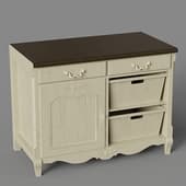 the cabinet is wide in a classic style