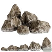 HM01 - Rock Collection - Set of 5 Realistic Snowy Rocks
