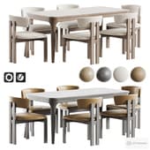 Rodin Dining Side Chair & Babylon Table | Dining Set 029